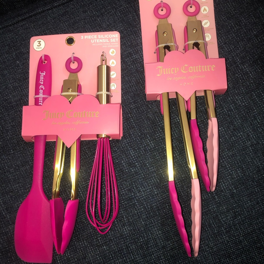 💗 Juicy Couture Pink Silicone Kitchen Utensil Sets - 5 pieces